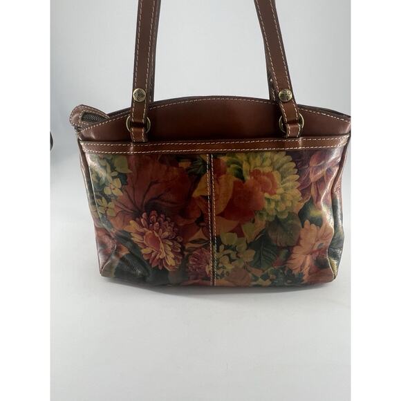 Patricia Nash Purse Floral Leather Brown Bag Poppy Spring Handbag Shoulder Tote - Picture 2 of 16
